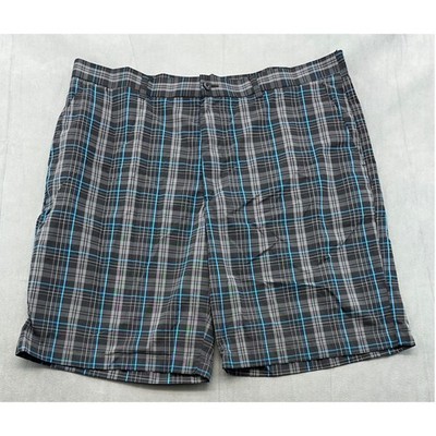 Ben Hogan Performance Mens 40 Plaid Golf Shorts Black Blue Pockets Lightweight