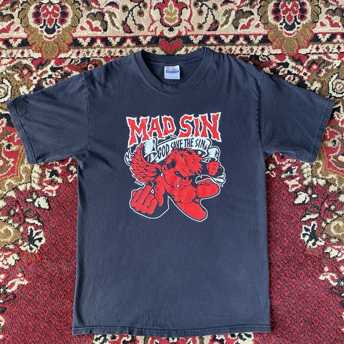 Mad Sin Army vtg T shirt XL God Save the Sin Psychobilly punk rock Band Y2K 00's View 3