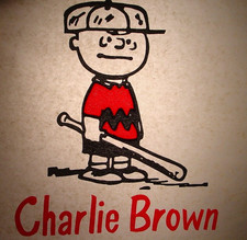 CHARLIE BROWN VINTAGE 1970's CARTOON IRON ON TRANSFER -NICE B-17