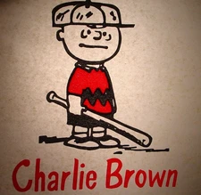 CHARLIE BROWN VINTAGE 1970's CARTOON IRON ON TRANSFER -NICE B-17