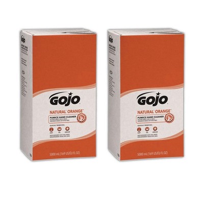 GOJO 7556-02 Natural Orange Pumice Hand Cleaner 5000 mL (2/Case) Citrus Exp 4/23