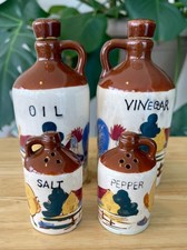 Vintage Relco Japan  Condiments Set: Oil & Vinegar Salt /Pepper Shakers Rooster 