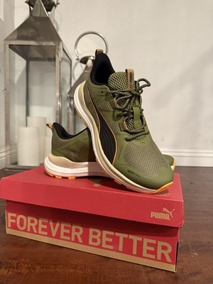 PUMA Reflect Lite Trail Olive Green Putty Clementine Size 8.5 New In Box