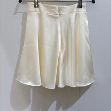 Ivory Satin Wrap Mini Skirt for Formal  Office Wear