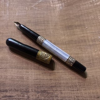 Vintage WATERMAN 612 Fountain Pen Eyedropper PEARL SLABS #2 STAR 14K Fine