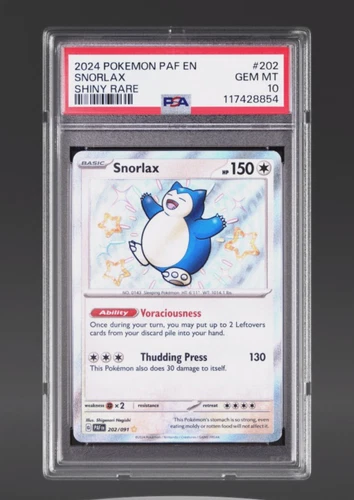 2024 Pokémon Paf EN-Paldean Fates #202 Snorlax - Shiny Rare (PSA 10 GEM MINT)