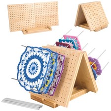 Crochet Blocking Board with Pegs & Accessories - 15.5x7.7 inches, yellow