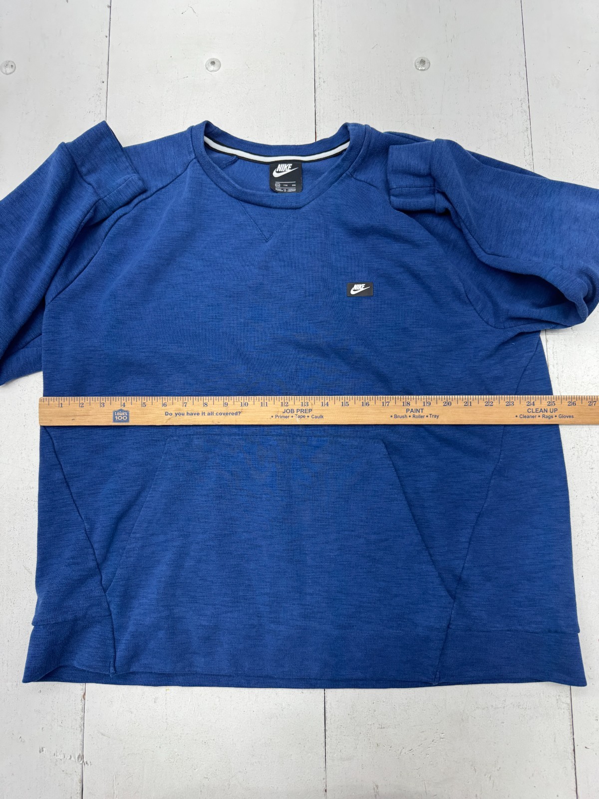 Nike Solid Blue Basic Pullover Pocketed Sweat Shi… - image 6