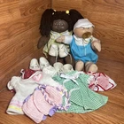 Lot of 2  Vintage Cabbage Patch Dolls with Extra Outfits 1982