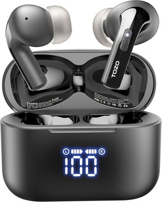 TOZO T20 Wireless Earbuds Kopfhörer ENC Noise Cancelling Wasserdicht - Schwarz