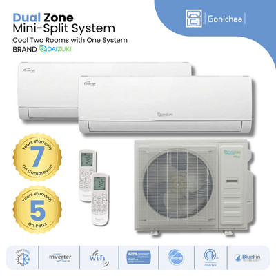Dual Zone 24 SEER2 Multi Split Inverter AC Cold & Heat Pump 230V