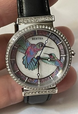 Custom Mother of Pearl Hummingbird Dial Watch HummingbirdBlack.jpg?v=  main image 4