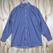 Chaps Dress Shirt Mens 15.5 32/33 Blue Regular Fit Long Sleeve