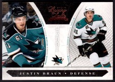Justin Braun 2010-11 Panini Luxury Suite RC #216 500/899 San Jose Sharks