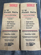 Lot of 2 SENCO DA17EPBN 4d 1-1/2” Angled Finish Nails 4,000 Nails ea Made in USA