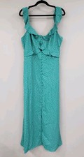 NEVER WORN SIZE 14 Kate Spade polka dot midi EMERALD GREEN Poolside SUNDRESS