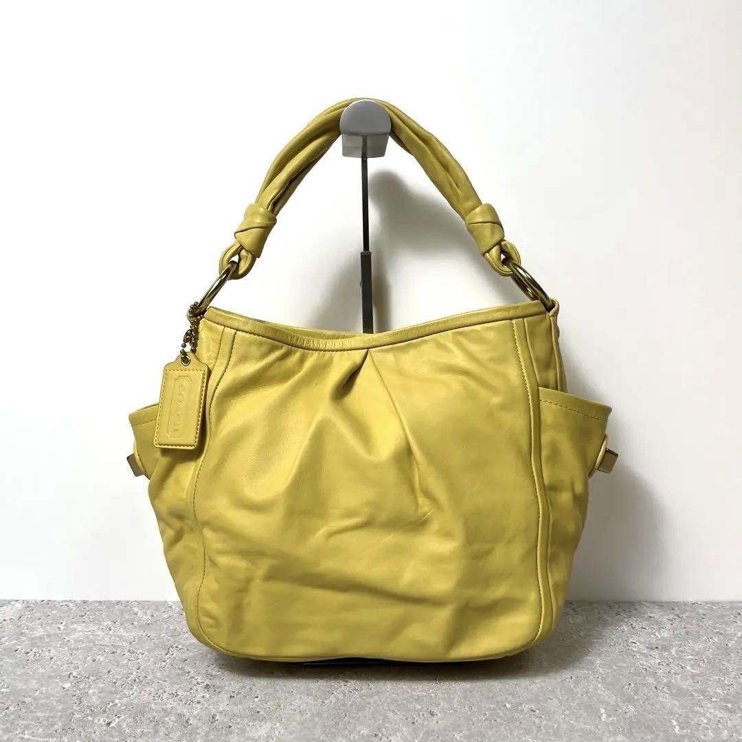 Vintage Coach Parker Leather Hobo Bag in Yellow Authentic Women's Shoulder Bag A-250729-5