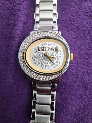 Just Cavalli Women s Oval Analog Quartz Bracelet Watch Crystal Bezel