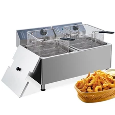 Electric Fryer 23.2QT, 22L Fryers With Thick Baskets Large, 3400W Portable De...