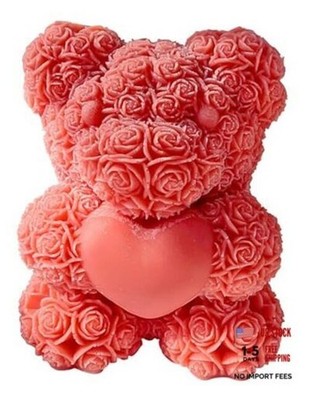 Bear Rose Animal Resin Mold for Casting, Candle Making, ehd-ye-bear-rose-93