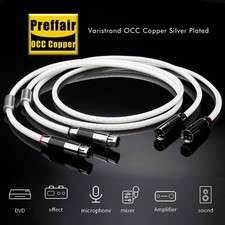Pair Hi-Fi 12Cores Solid OCC Copper Silver Plated Balanced XLR Audio Signal Wire