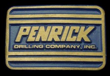 PL14111 NOS 1970s VINTAGE  PENRICK DRILLING CO.  SOLID BRASS OILFIELD BUCKLE