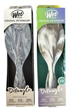 2 PACK Wet Brush Original Detangler Hair Brush Metallic Marble Smoky Quartz