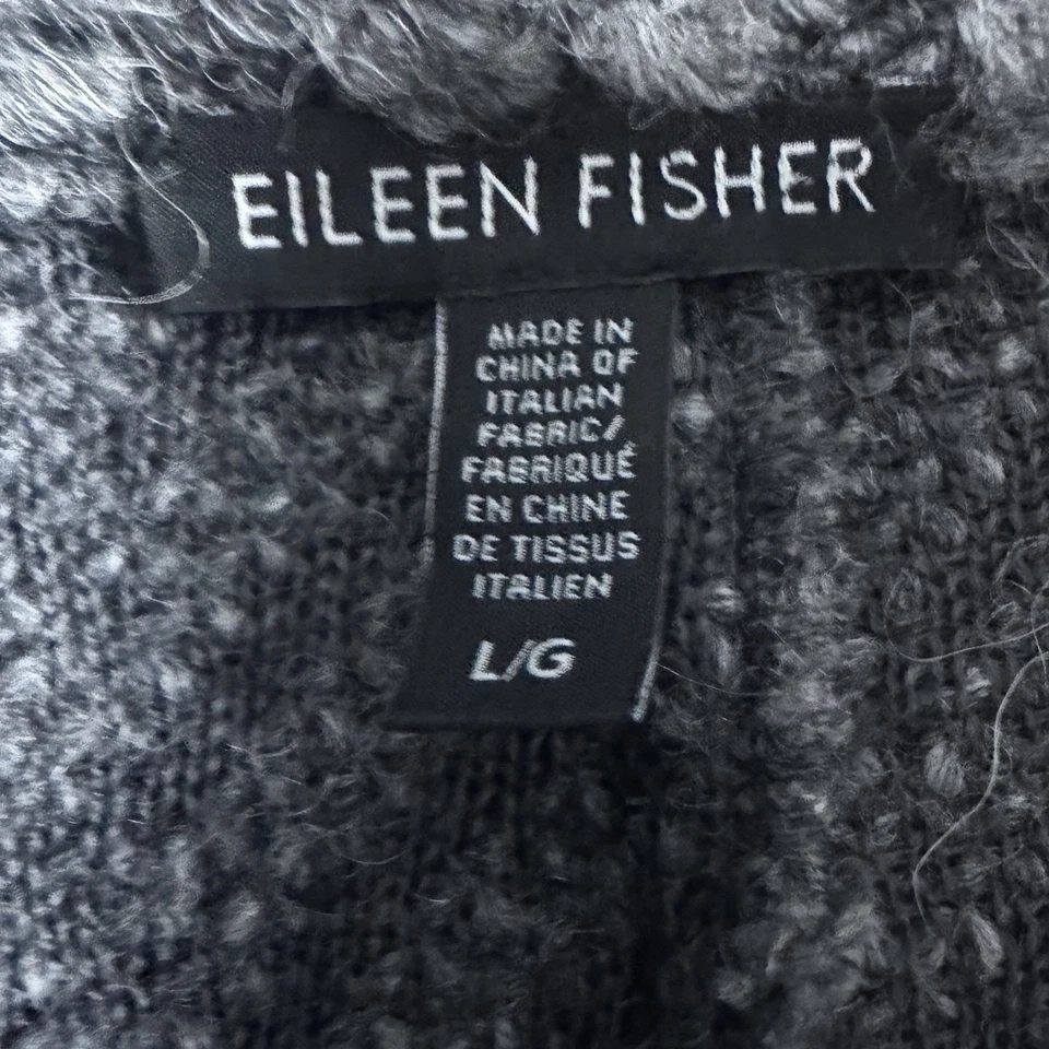 Cárdigan suéter chaqueta para mujer Eileen Fisher L gris espiga lana alpaca Foto 2 de 4
