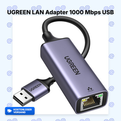 UGREEN LAN Adapter 1000 Mbps USB net USB,RJ45 Netzwerkadapter Aluminium Switch