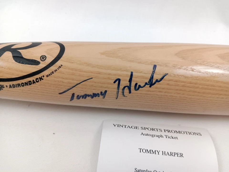 Tommy Harper Signed Baseball Bat VSP COA 2004 Rawlings Adirondack Big Stick 32" - Image 4 of 4