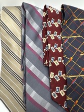 Lot of 4 Men  s Silk Ties  Michael Kors, Calvin Klein, Chaps  EUC