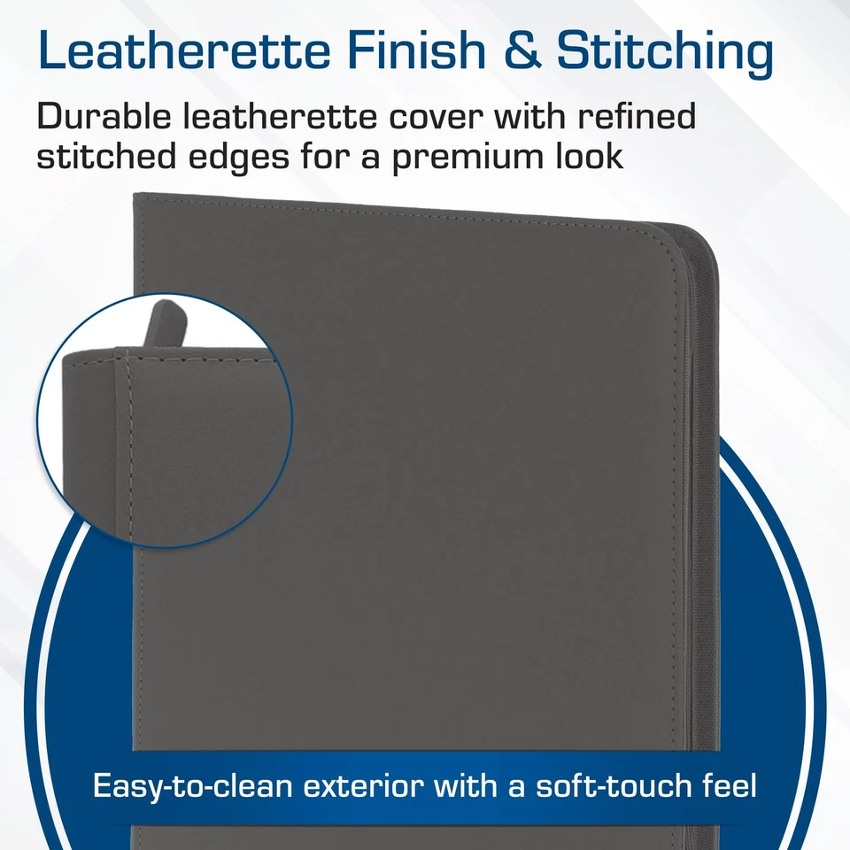 Cartera con cremallera Z-Folio LX - Juego de 12 bolsillos de cuero sintético gris premium Albu... Foto 4 de 4