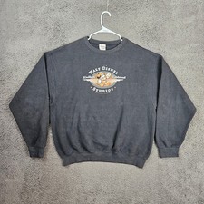 Vintage Walt Disney Studios Mickey Mouse Sweatshirt XL Faded Black Made in USA