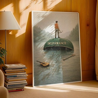 Deliverance Retro Art Minimal Movie Kunstdruck | Filmposter | Leinwand & gerahmt