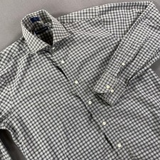 Peter Millar Collection Shirt Mens M Blue Gingham Check Long Sleeve Button Up