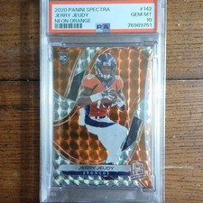 Panini 2020 Spectra Jerry Jeudy #142 Neon Orange Prizm /15 PSA 10 Broncos Rookie