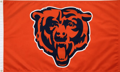 Chicago Bears on Orange 3x5 Ft Flag Licensed Stock Closeout