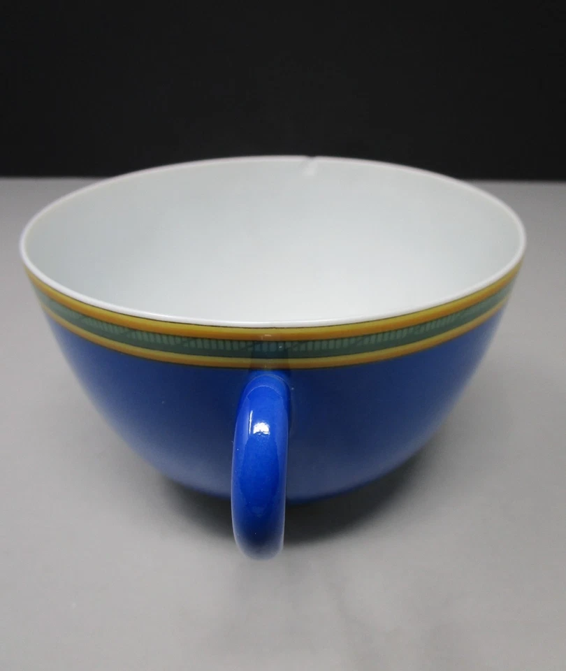 Hermes Paris Francia Tucanes Azul Grande Taza de Té y Platillo Porcelana *COMO SE LEE* Foto 4 de 4