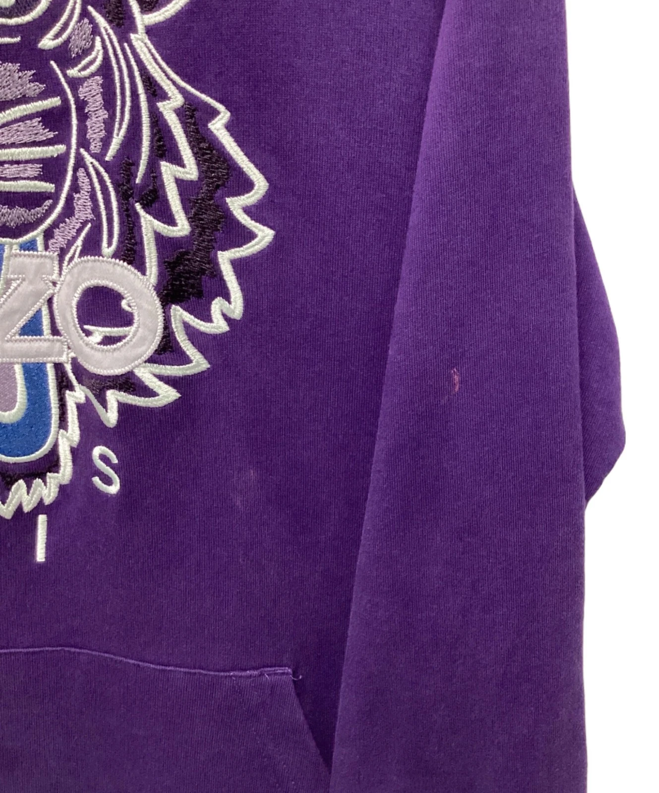 KENZO Tiger Pullover Felpa con Cappuccio Taglia: M Viola Uomo FB65SW3334XA