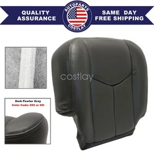 Driver Bottom Leather Seat Cover Dark Gray For 03-06 Chevy Avalanche GMC Sierra