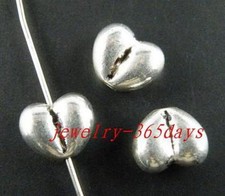 60pcs Tibetan Silver Heart Shaped Spacer Beads 10x8.5mm zn26265