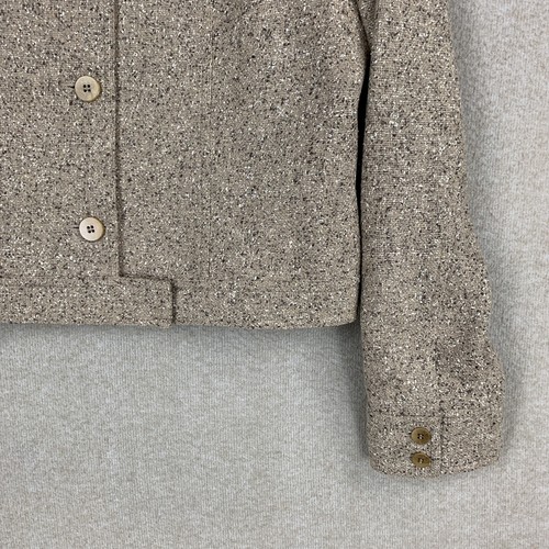 Chaqueta de Mujer Grace Dane Lewis 8P Marrón Lana Mezcla de Seda Tweed Botones Corta - Imagen 3 de 13