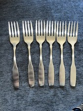 Oneida Community PAUL REVERE Stainless Satin Flatware 6 Salad Forks EUC