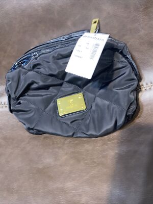 kiss and makeup cosmetic bag Black Quilted By Dress Barn NWT