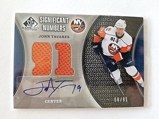 2009-10 John Tavares SP Game Used Significant Numbers Rookie Auto Patch 66/91