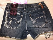 New Almost Famous Stretchy Girl's Kid's Shorts Sz 10 Cotton Ramie