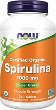 NOW FOODS Spirulina Double Strength 1000 mg Organic 240 Tablets