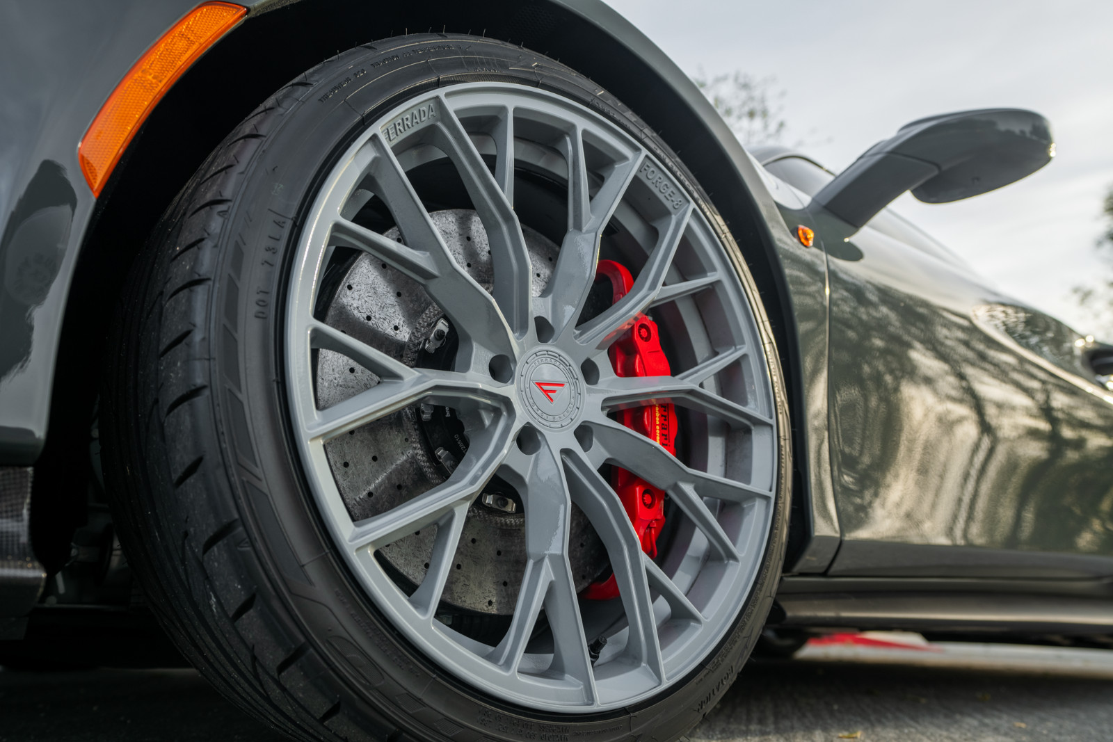 20” Ferrada FR9 Storm Grey Staggered Concave Wheels For Ferrari 488 20X9 20X11