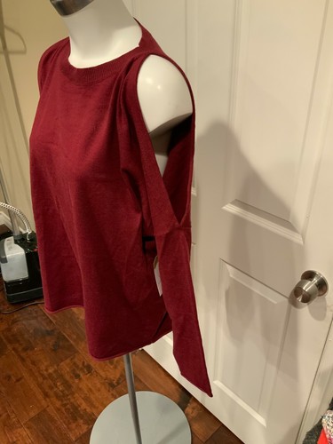 Maglione John + Jenn Maroon maglia sottile spalle fredde, taglia media - Foto 2 di 5