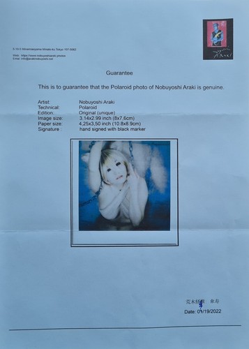 NOBUYOSHI ARAKI * Bondage*POLAROID ORIGINAL VOM KÜNSTLER SIGNIERT & ZERTIFIZIERT - Picture 4 of 6